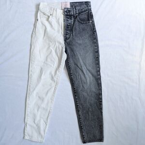 Womens 25 Revice Two Tone Black And White Jeans Pants